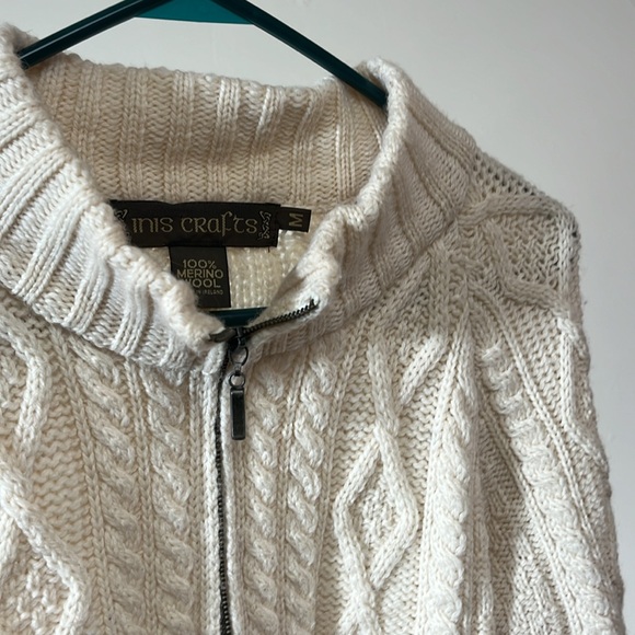 Knit Cream Irish Merino Wool Sweater - Picture 5 of 5